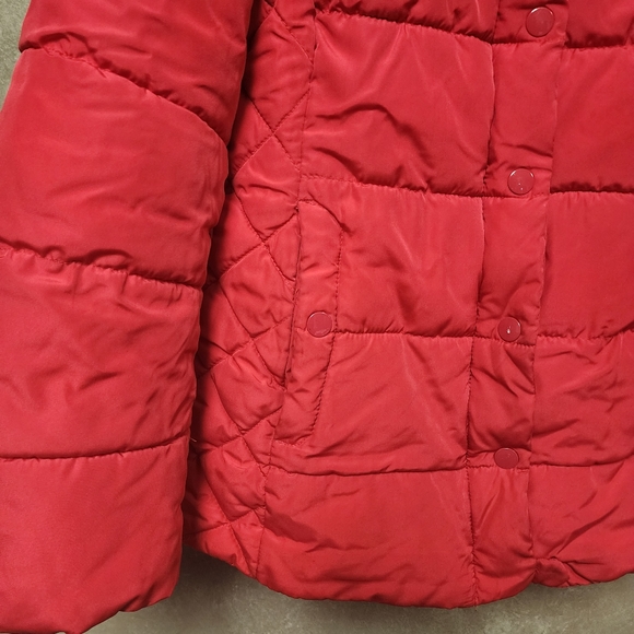St. John's Bay Water Resistant Red Puffer Jacket With Attached Hood Size XL - Picture 7 of 9